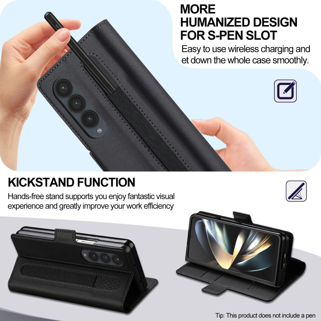 LC.IMEEKE L1 Для Samsung Galaxy Z Fold3 5G Чехол-подставка Текстура ПУ-кожа Кошелек Чехол для телефона