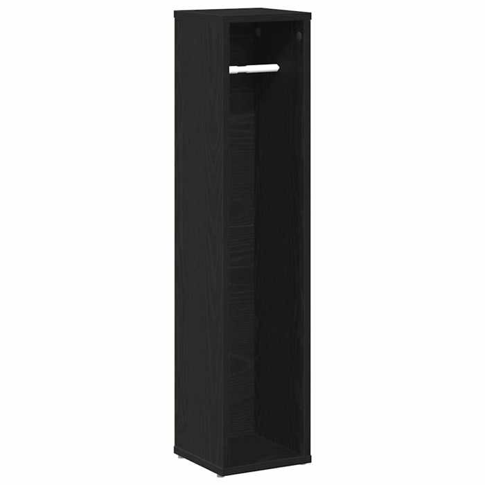 VidaXL Meuble de salle de bain avec porte-rouleau noir 20,5x20x90 cm, meuble de rangement de salle de bain, armoire de bain, 858507