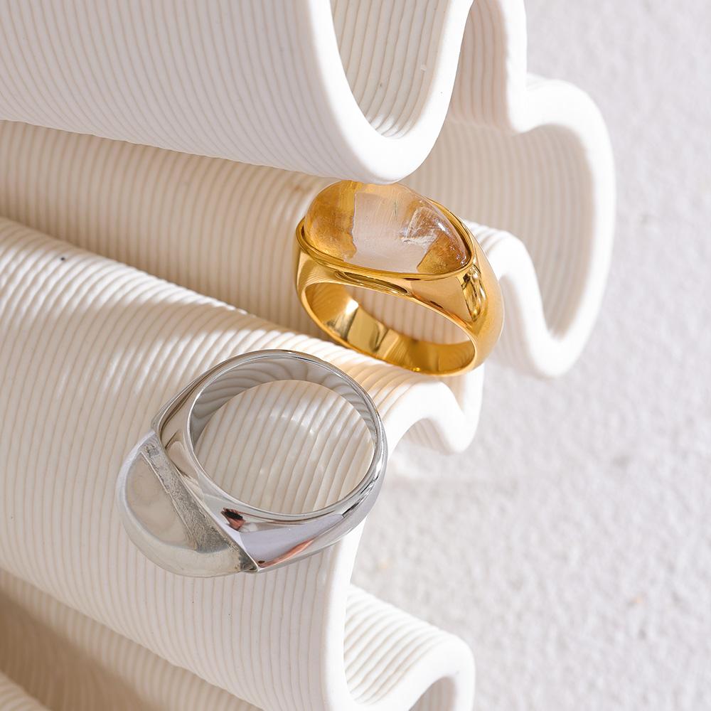 Eetit Creative Resin 316L Stainless Steel Geometric Cast Fashion Mysterious Ring Charm High Quality Jewelry