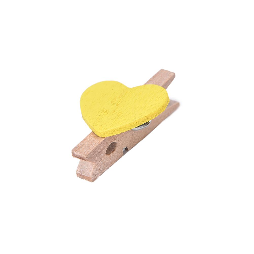 Прищепка Канцелярские товары Зажимы для рукоделия DIY Зажимы для одежды Бумажные прищепки Прищепка Цветная Мини Сердечко Деревянная 20 шт 3,5x0,7 см Дерево