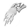 2Pcs/Pair 14*6cm Car Decoration Stickers,Helmet Shaped Decoration,Silver Fire Skull Stickers,Car Decoration Accessories