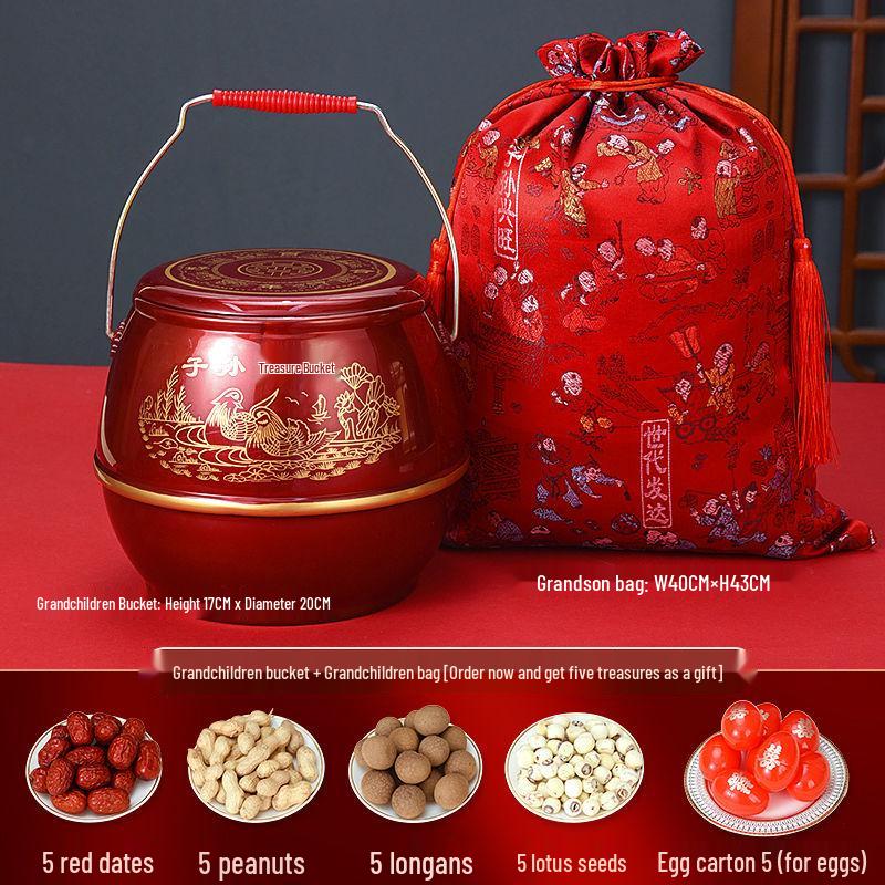 Ведро для приданого невесты на процветание - Счастливая пластиковая плевательница и маленький туалетный набор