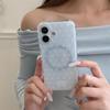 Синий Цветочный Магнитный Чехол-Подставка для iPhone 17 Pro Max