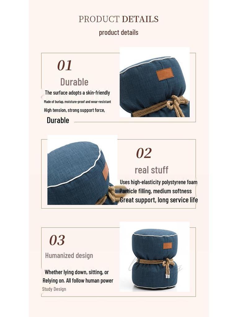 Стильный пуф: Изысканный туалетный стул для спальни и гостиной, круглый диванный табурет, ленивая подставка для ног, маленький диван