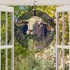 Metal Wind Chime with Sheep Grazing Design 360 Degree Rotating Hook Outdoor Garden Patio Decor for Thanksgiving Christmas Holiday