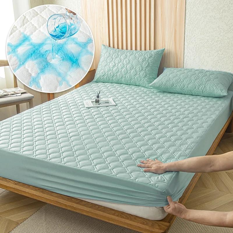 Водонепроницаемая простыня, утолщенный наматрасник, защита от пятен, плед, покрывало на кровать, вентилируемые покрывала для двуспальной кровати для дома(НЕТ наволочки)