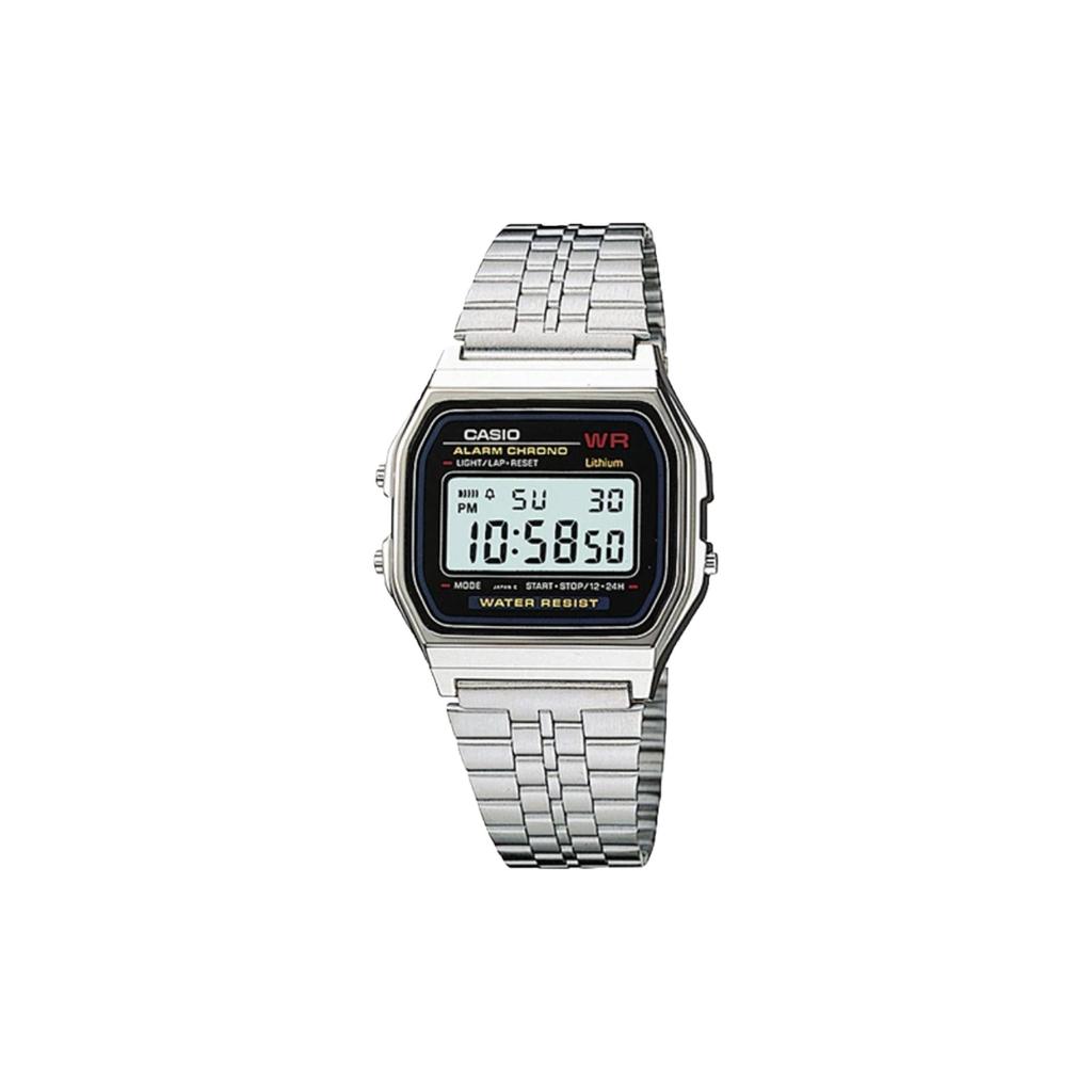 Casio Часы с кварцевым механизмом и стальным ремешком, синий циферблат, унисекс, из коллекции Custom, модель A159WA-N1D(Watch5--)