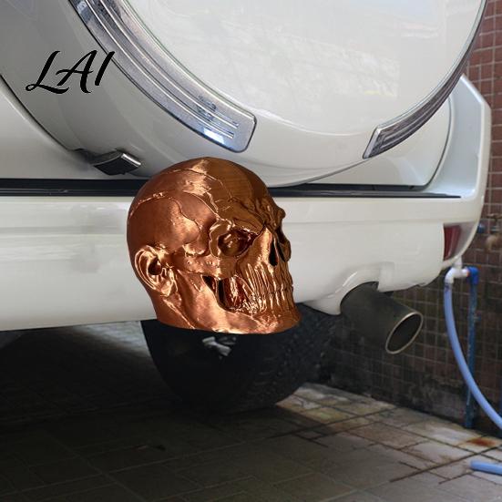 SUV Hitch Plugs Skull Trailer Cover Universal Tow Ball 3D Printed Dust Cover Cap Protector with Crack Texture Rustproof Towing Accessory for