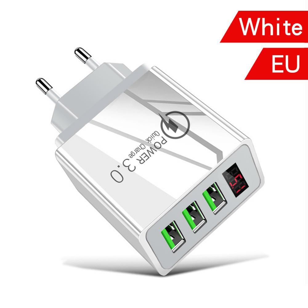 3 USB Цифровой Дисплей Быстрое Зарядное Устройство 5V3A Многофункциональный Адаптер Дорожное Зарядное Устройство