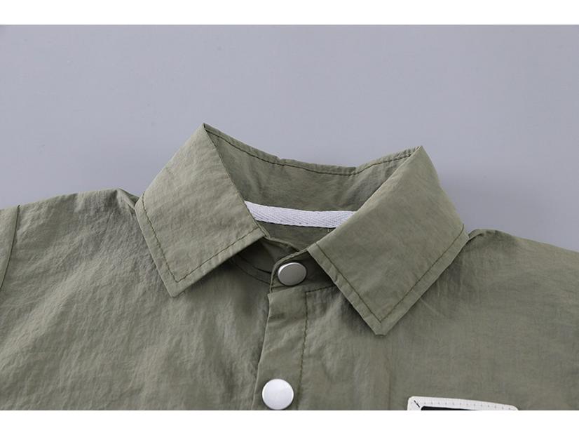 Летний костюм-тройка для мальчиков 2025 г.: Красивая рубашка с короткими рукавами и детская рабочая одежда