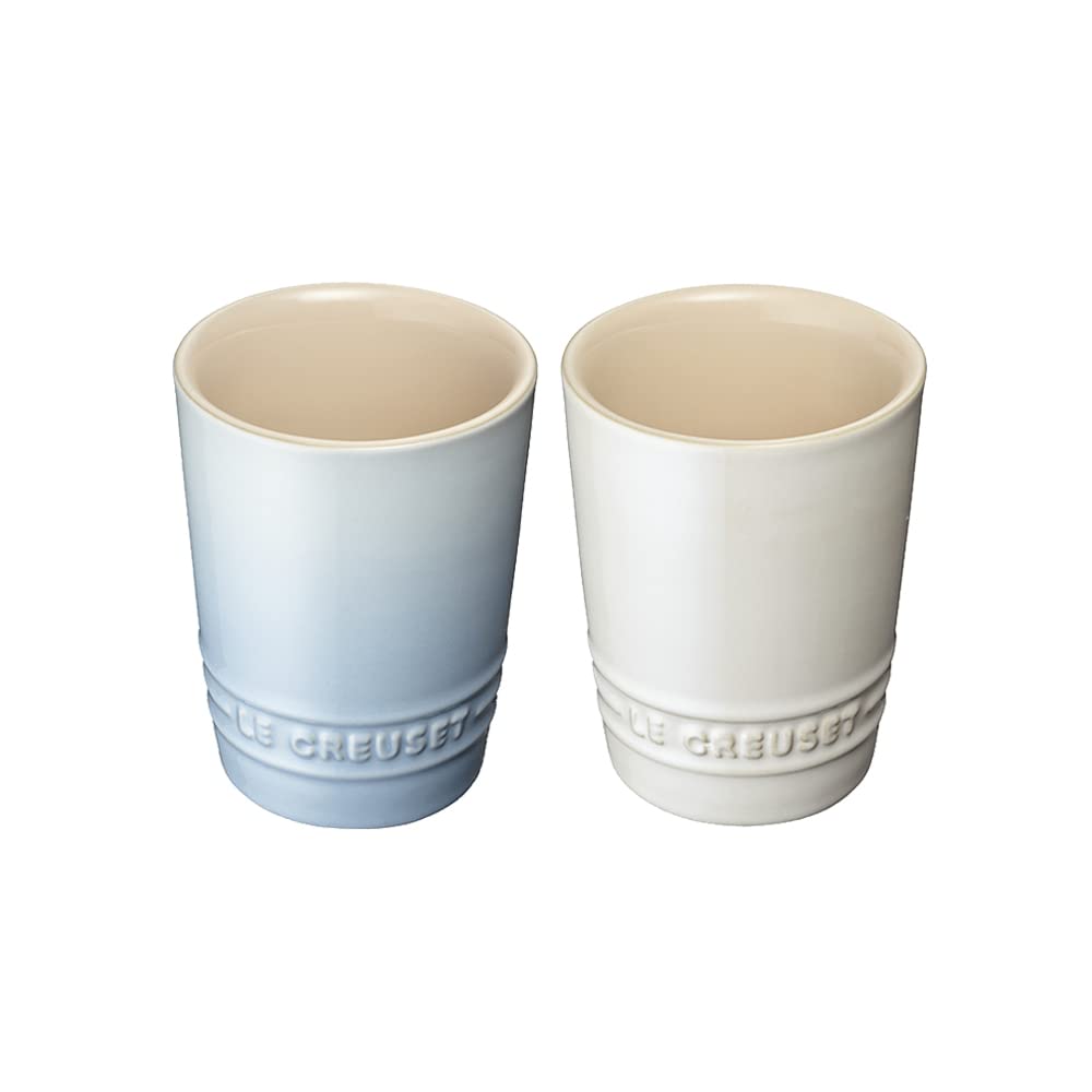 Le Creuset Ceramic Tumbler Pair Short Tumbler 240ml Coastal Blue White Luster Heat Resistant Cold Resistant Microwave Oven Safe Wedding Gift