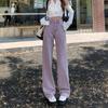 Women's High Waist Straight Jeans Fashion Purple Loose Casual Design Drape Mopping Pants Wide Leg Denim Trousers Autumn Winter