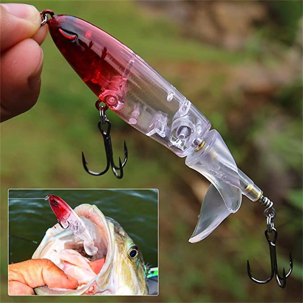 Topwater Fishing Lure Whopper Popper Artificial Bait Hard Plopper Soft Rotating Tail Fishing Tackle Fishing Bait