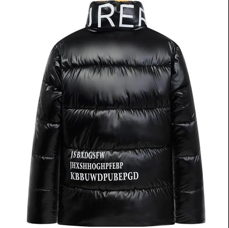 Мужская пуховая куртка с воротником-стойкой, короткая зимняя плюс бархатная толстая теплая хлопковая куртка, мужская свободная повседневная универсальная куртка на молнии с верхними буквами