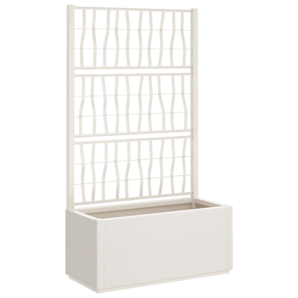Planter with Trellis White 80 x 36 x 140 cm PP
