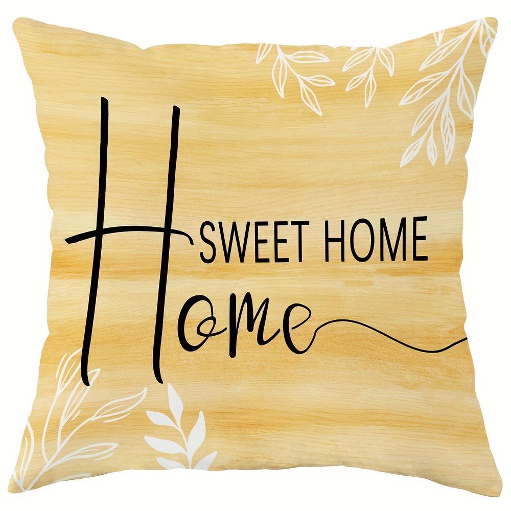 Sunshine-inspired pillow cover: bright sunflowers, smart butterflies and warm family words, sofa cushion cover