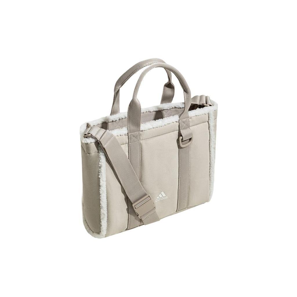 New Adidas Recycled Material Tote Bag Shopping Bag Portable Crossbody Bag Shoulder Bag Women's Light Khaki IX7963