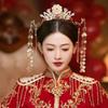 New Chinese Style Hanfu Hair Crown Golden Long Tassel Hairpin Bride Coronet  Hanfu Cosplay