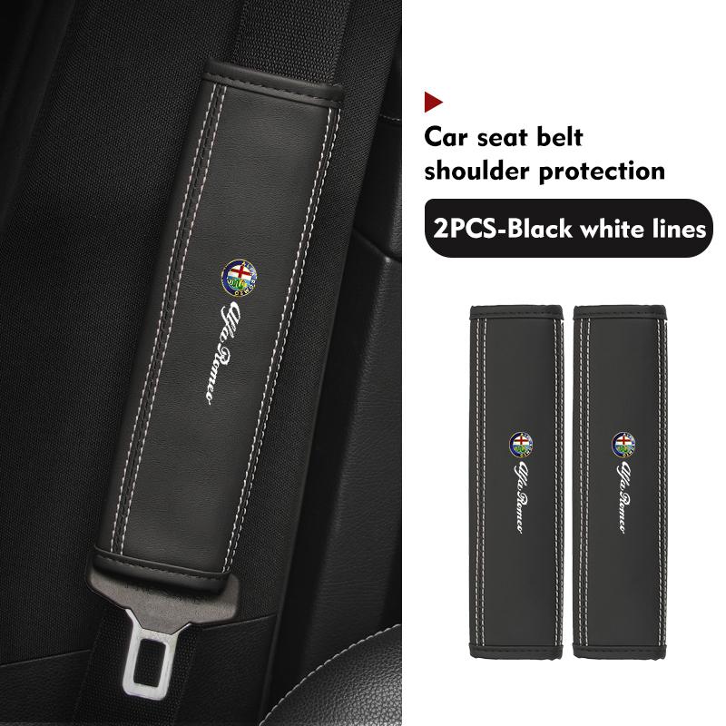 AJKRY1 Car Seat Belt Cover Shoulder Pad Protector Cover Safety Belt Padding Pad Cushion For Alfa Romeo Giulietta GT 159 147 156 Mito