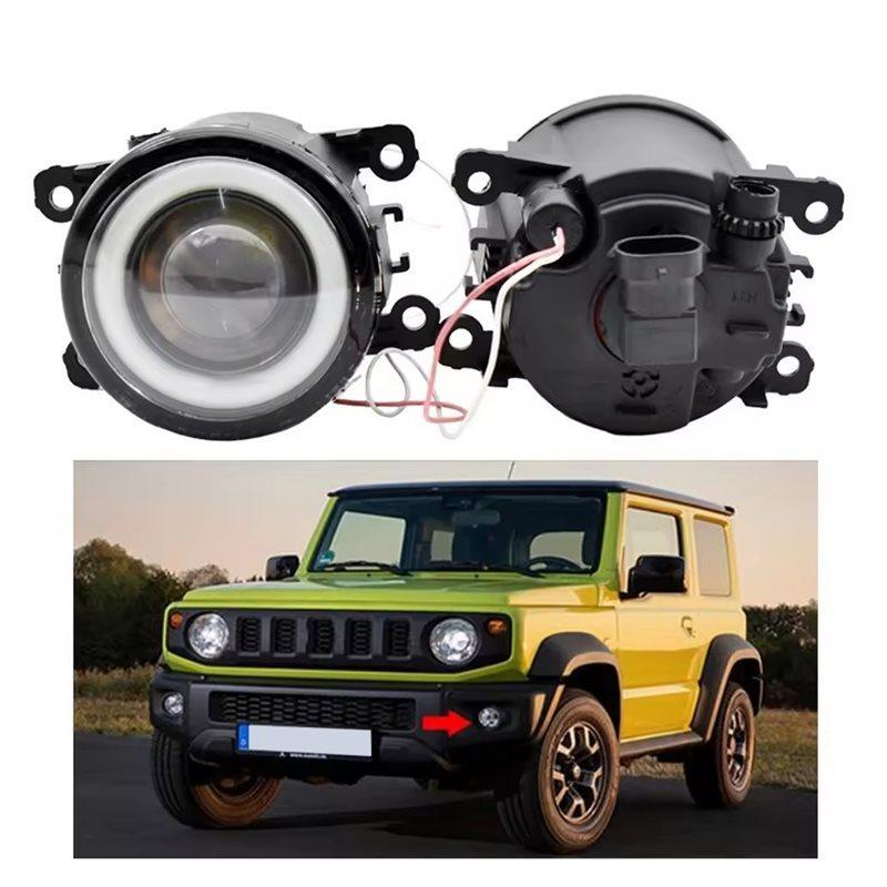 Для Jimny 2018- JB43 Светодиодная передняя противотуманная фара Ангельский глаз Дневной ходовой огонь Белая линза Автозапчасти