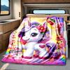 Unicorn Customize Your Name Rv Blanket Comfortable Soft Lightweight Multiseasonal Blanket For Travel Camping Picnics Sofas Rvs Beds Living Rooms