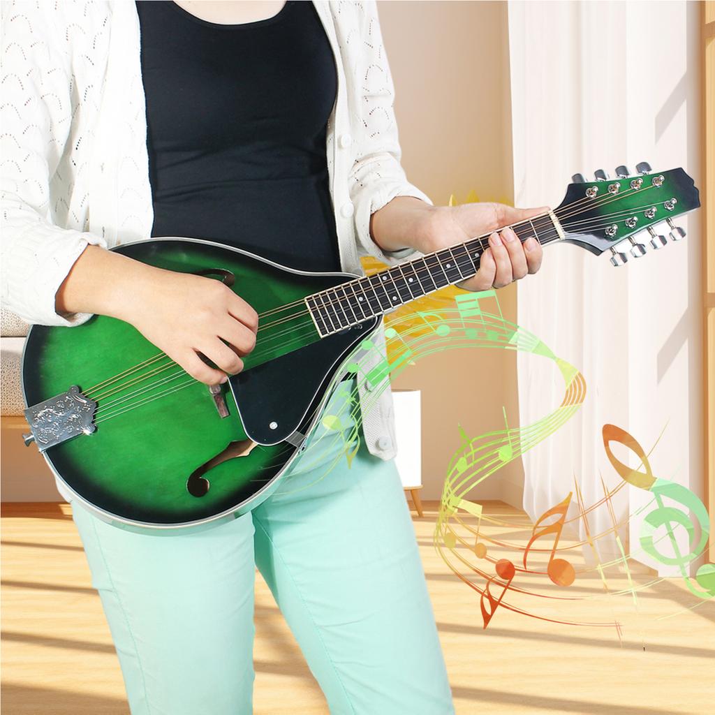 Мандолина А-стиля, 8-струнная, корпус из липы, гриф из инженерного дерева, регулируемый струнный инструмент для начинающих с