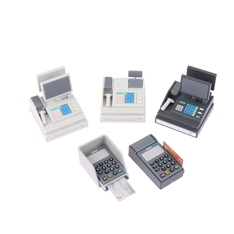 1Set Doll House Scene Decoration Supermarket Store Card Machine Scanner Model Toy