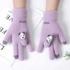 Half-finger Flip Gloves Winter Wool Knitted Gloves Touch Screen Thickened Warm and Cold-proof Student Riding Female Winter Fingers