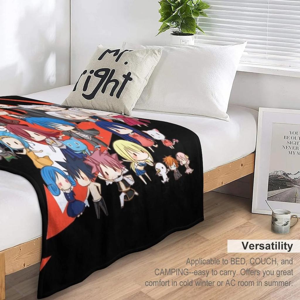 Одеяло «Хвост Феи» в стиле аниме, милое одеяло, диваны, идеи подарков на день Святого Валентина, тонкое одеяло