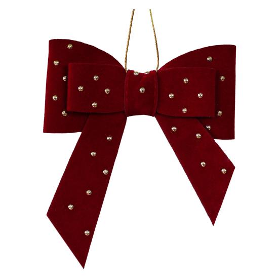 Бархатные елочные украшения Стразы Сердце Форма банта Подвесной декор для рождественской елки Витрина и Фермерский дом DIY Поделки