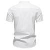 Gant 2025 Summer New Embroidered Business Casual Shirt Men's Short Sleeved Cotton Linen Shirt Stand Collar Cotton Shirt