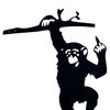 Middle Finger Monkey Silhouette Sign Weather-proof Heavy Duty Outdoor Garden Patio Yard Tree Hanging Hollow Metal Monkey Decoration Ornament