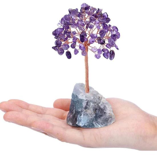 Розовый кварц Счастливое дерево Доброе значение Декор для дома ручной работы с подложкой