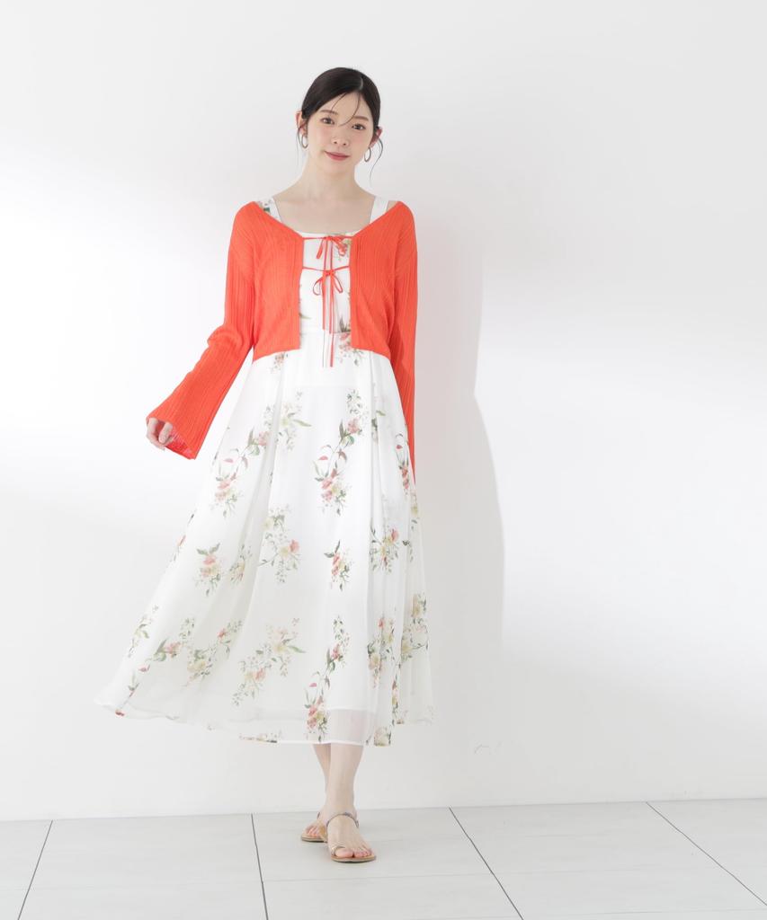 BODY Botanical Floral Camisole Dress x Coral Pink [PROPOTION DRESSING] [Pink / S]