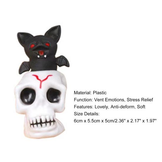 Anti-stress Toy Quick Recovery Spoof Toys Unzipped Useful Halloween Trick Skull Squeeze Fidget for Kids Adults