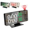 Светодиодный цифровой будильник с большим экраном, многоцелевой проектор в формате 12/24 часа, потолочные часы с дисплеем времени и температуры
