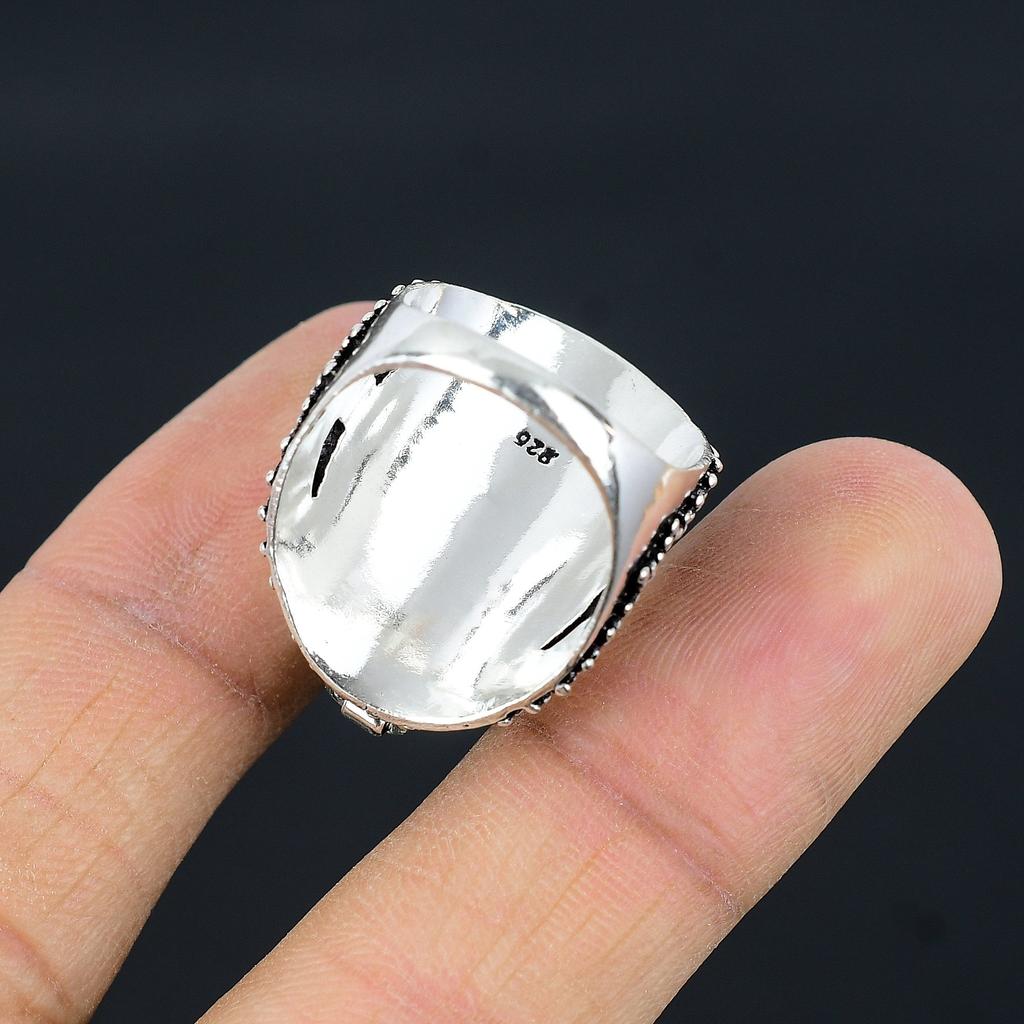 Натуральный сердолик, стерлинговое серебро 925 пробы, кольцо с ядом, подарочный размер 9 C5M07