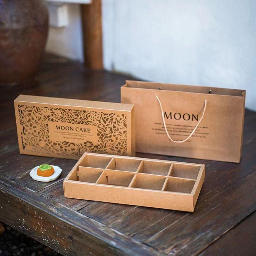 8 сеток Лунный пряник Праздник середины осени Коробка ручной упаковки Коробки для лунного пряника Подарочная коробка Фестиваль