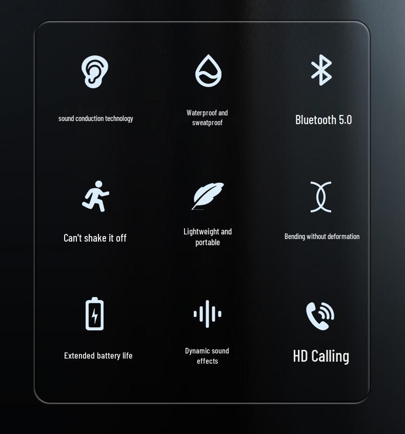 Спортивные Bluetooth 5.0 наушники с костной проводимостью, слотом для карты и цифровым дисплеем