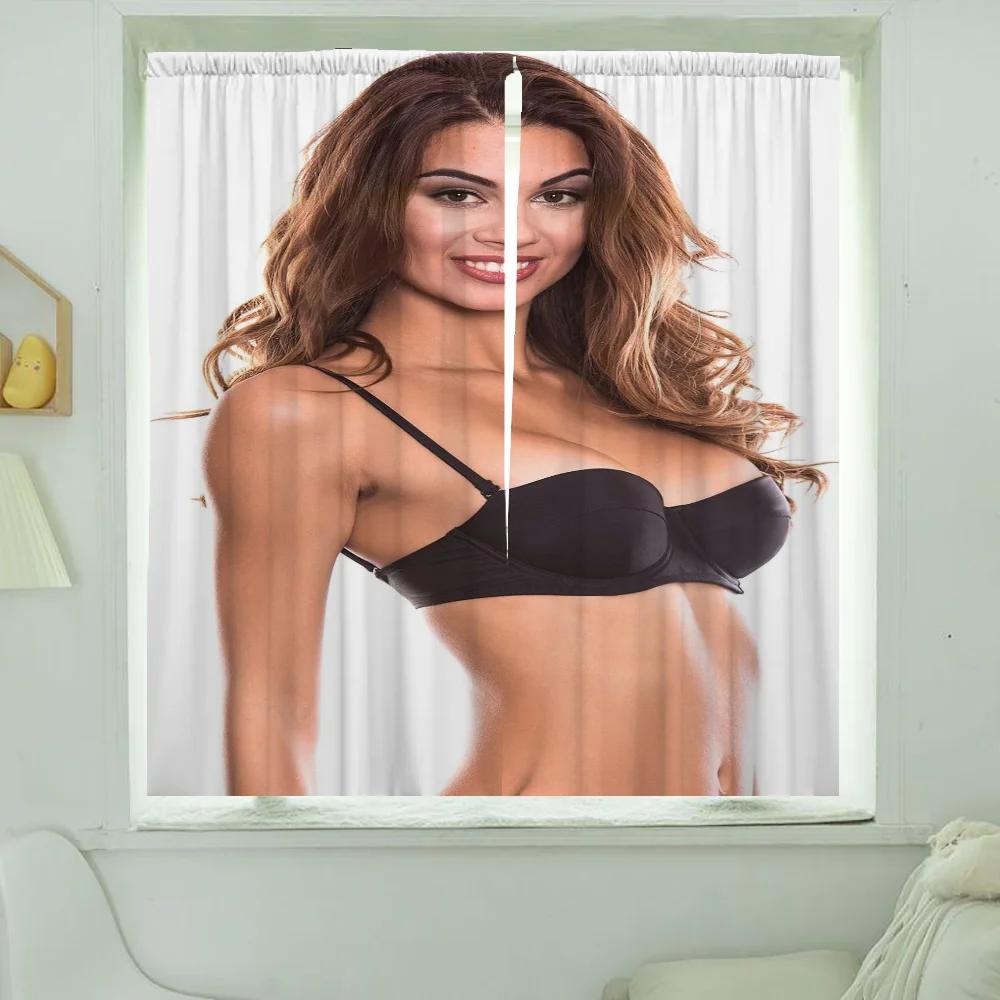 Оконные кухонные шторы для гостиной 2 штуки Блэкаут шторы Дверная штора Купальник Красота Украшение спальни Перегородка