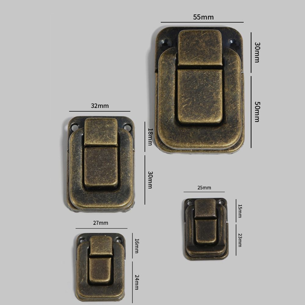 10pcs Decorative Vintage Antique Lock Zinc Alloy Bronze Finish Toggle Catch Lock Retro Hasp Latches Hardware Components