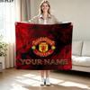 1PC Manchester United F Custom Name Patterned Flannel Blanket Suitable For All Seasons for Home Decor Warmth and Comfort Gifts Holiday Present