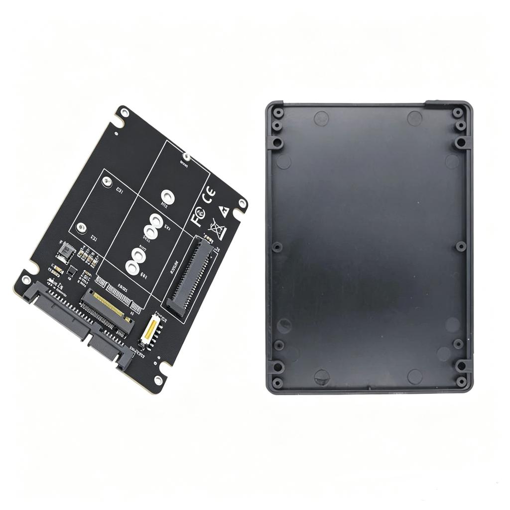 M.2 NGFF & MSATA to SATA III Adapter Card with Switch, 2.5" SSD Enclosure Converter for B-Key M-Key SATA Solid State Drive