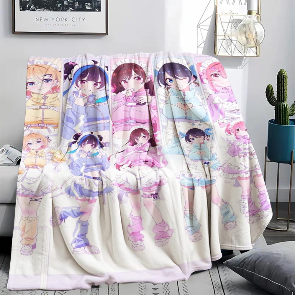 1PC Rent a Girlfriend Print Flannel Blanket, High quality Comfortable for All Seasons, Home Decor, Warmth and Comfort, Perfect for Christmas Gifts