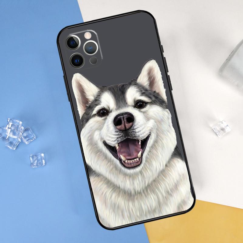Siberian Husky Sled Dog Phone Case For iPhone 16 Pro Max 12 13 Mini 11 14 15 Pro Max XR 16 15 Plus 16e Cover Shell