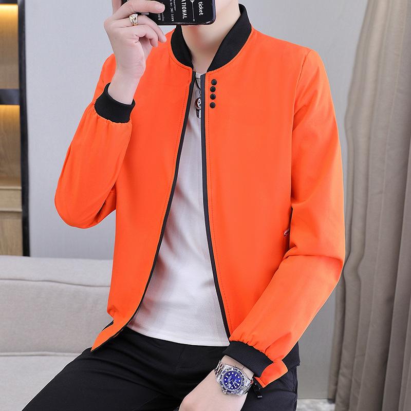 Jacket Men's Spring and Autumn New Work Jacket Men's Solid Color Loose Trendy Baseball Uniform Men's Casual Sports Jacket