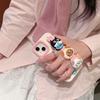 KEYSION Канди-цвета 3D Кошачья Голова Браслет Чехол для Телефона для iPhone 13 14 15 16 17 Pro Max Силиконовый Подставка Ударопрочный Задний Чехол