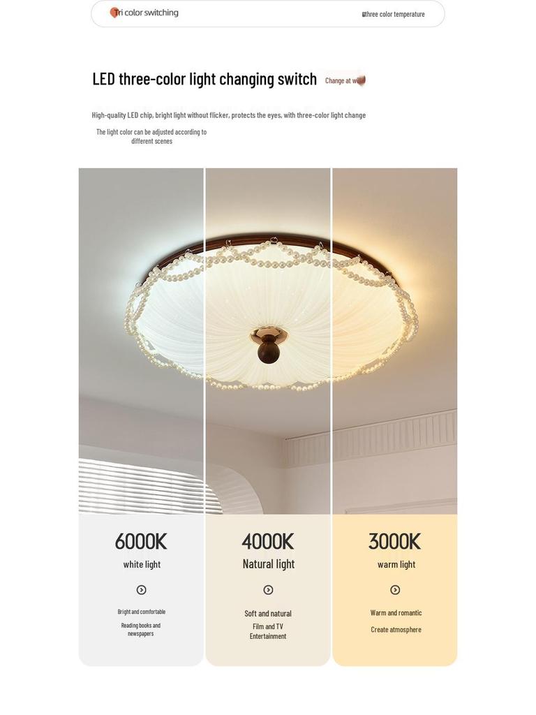 Французский потолочный светильник «Жемчужина» середины века для спальни, столовой или кабинета