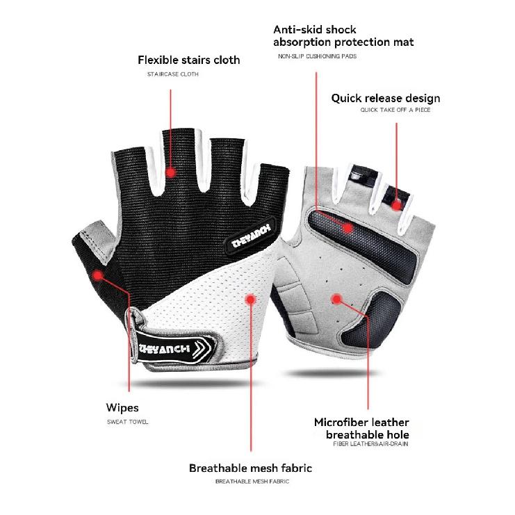 GTUBIKE Cycling Gloves Bicycle Gloves Mountain Bike Gloves – Anti Slip Shock Absorbing Padded Half Finger Short Sport Gloves