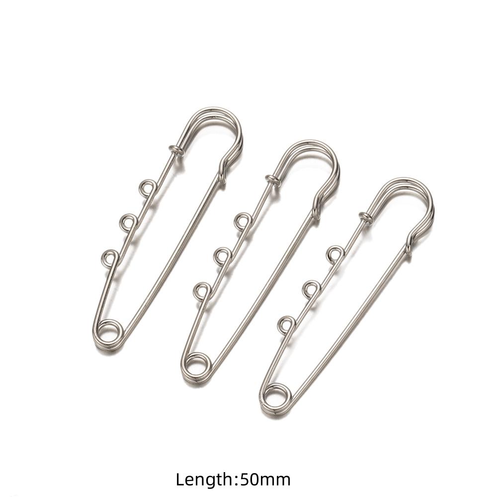 20pcs Heavy Duty Safety Pins Metal Brooch Pin Kilt Fasteners with 3 Loops for DIY Crafts Jewelry Making Arts Sewing Clothes